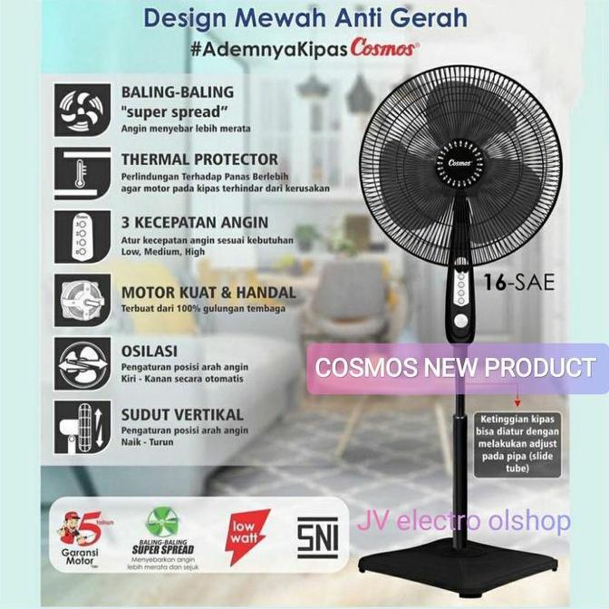 PROMO - COSMOS NEW Standfan 16SAE / Kipas Angin Berdiri Cosmos 16 Inch 16 SAE