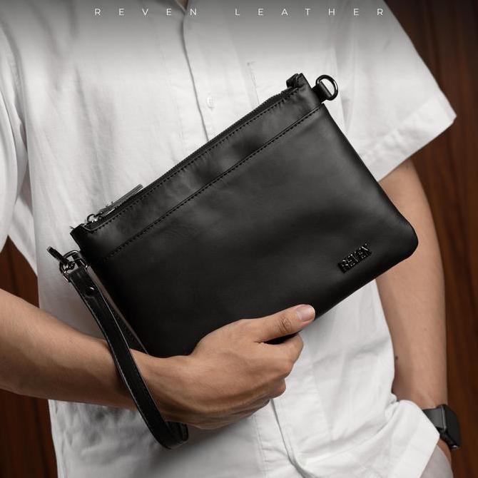 Gabrim- Reven Leather Adam Clutch Handbag & Slingbag Kulit Sapi Asli Premium Free Random Gift