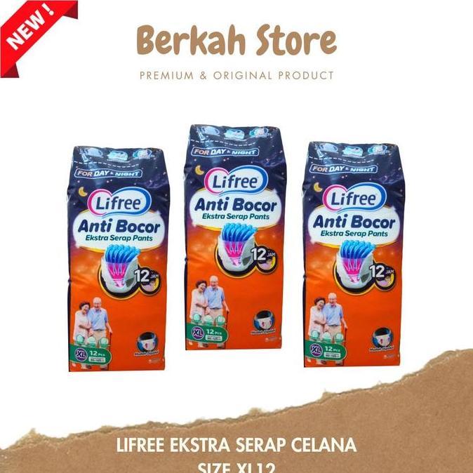 Medikl - Lifree Ekstra Serap Popok Celana Dewasa - Size Xl Isi 12 Popok