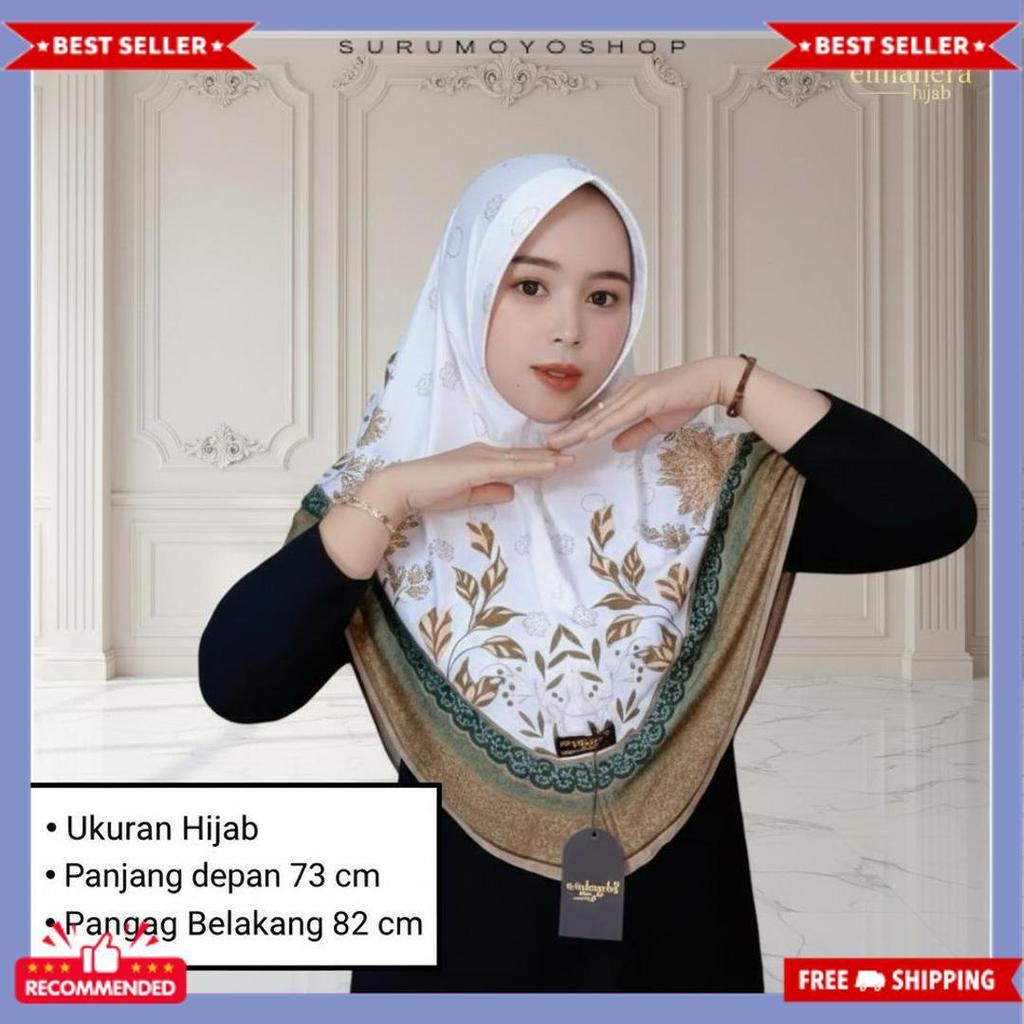 Daily Hijab Instan Bergo Motif Printing Khaira Jersey Zoya