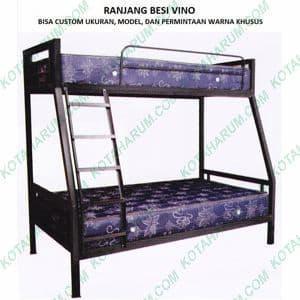 ranjang bed besi susun tingkat 1 2 orang vino hitam ekonomis bandung