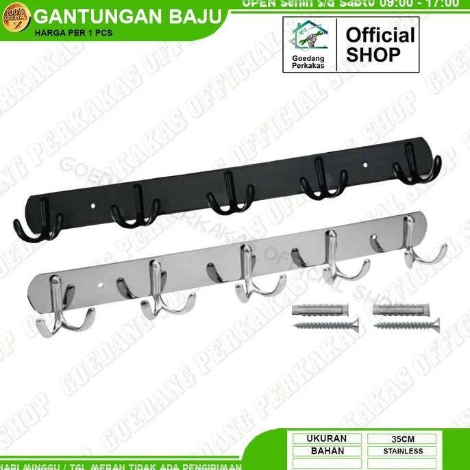 rizkashop99 - gantungan baju 5k stainless steel oracle rak handuk kamar mandi