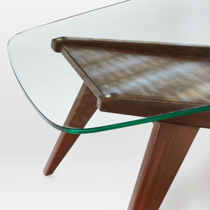 Glass Table Solid Wood/Meja kaca ruang tamu minimalis/Meja Bulat Ruang Tamu Minimalis Jati Solid Kac