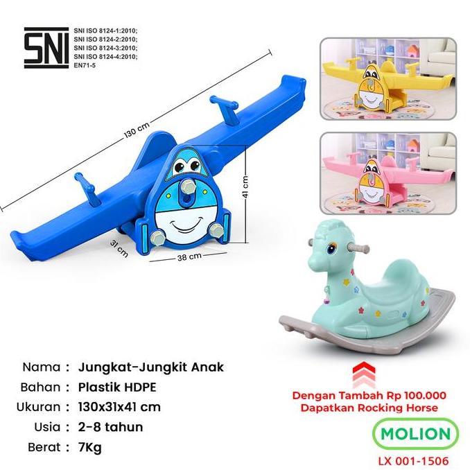Grosir Molion Mainan Jungkat Jungkit Anak Seesaw Jungkat-Jungkit Prosotan Plastik Kuda Kudaan Peroso