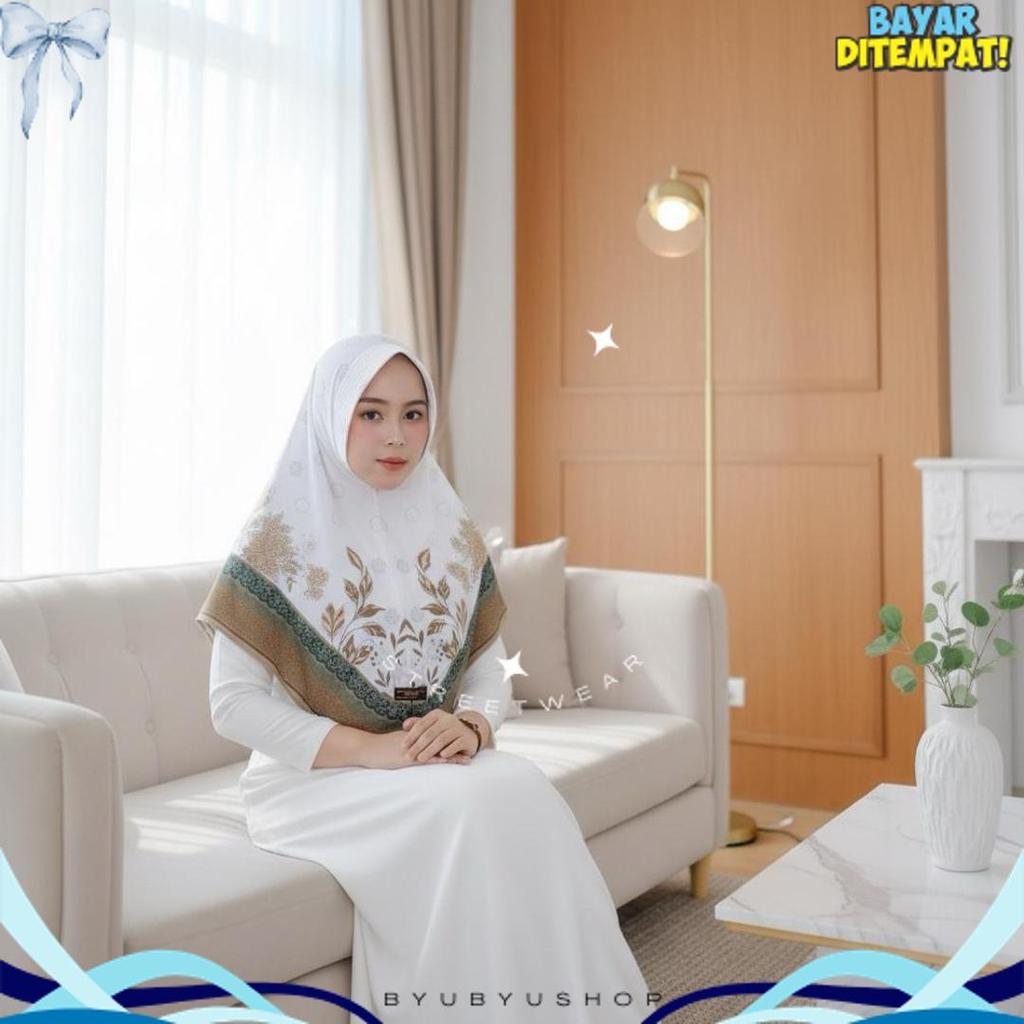 Hijab Instan Bergo Motif Bunga  Printing Jersey Zoya
