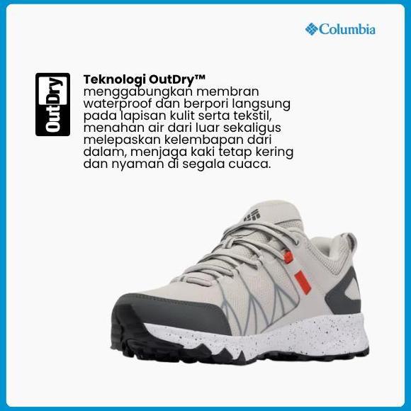 Sepatu Hiking Pria Waterproof - Columbia Men's Peakfreak II Outdry Hiking Shoe (Moonstone/Red Quartz