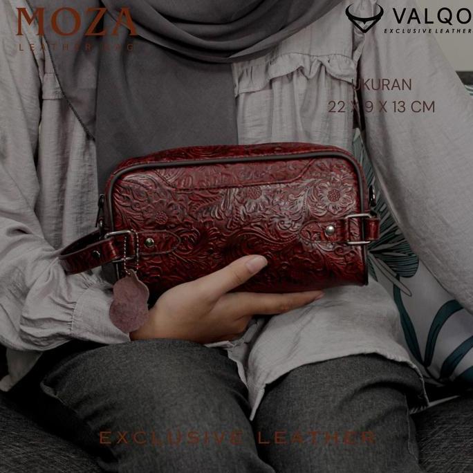 Gabrim- Valqo Moza Batik Handbag Kulit Sapi Pouch Kulit Clutch Kulit Tas Tangan Kulit Wanita Pria