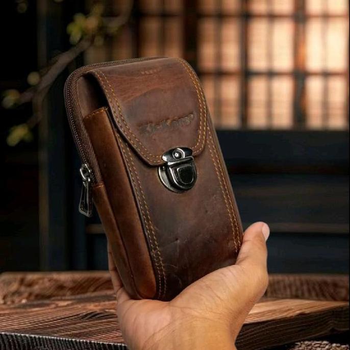 Gabrim- Dompet Hp Pinggang Kulit Crazy Horse Sapi Asli