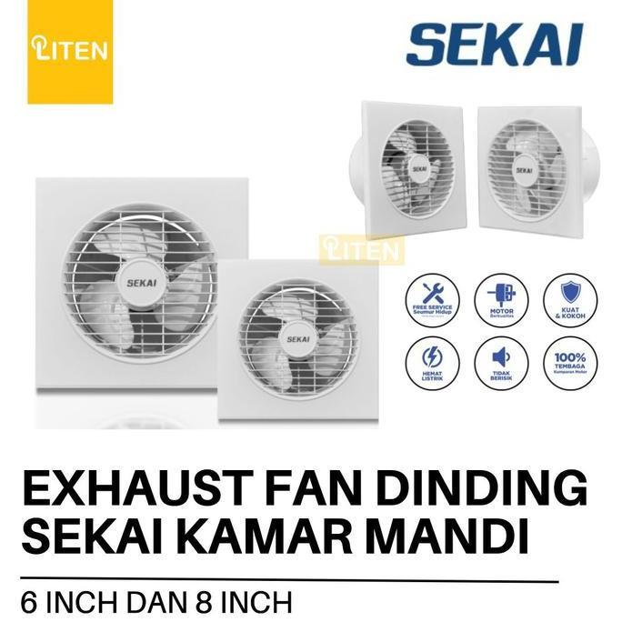 PROMO TERBATAS - SEKAI WCF 883 / 683 - Exhaust Dinding Kamar Mandi 6 inch 8 inch Atasi Lembap / Kipa