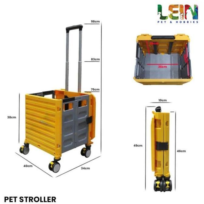 Murah Pet Stroller Troli Lipat Anjing Kucing / Pet Trolley Dog Stroller