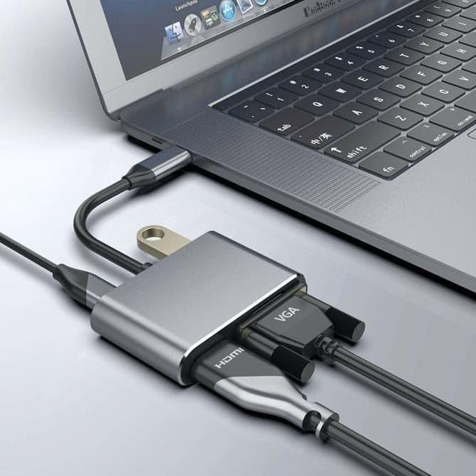 Konektor New Macbook ke Proyektor USB Type C VGA HDMI USB Charging