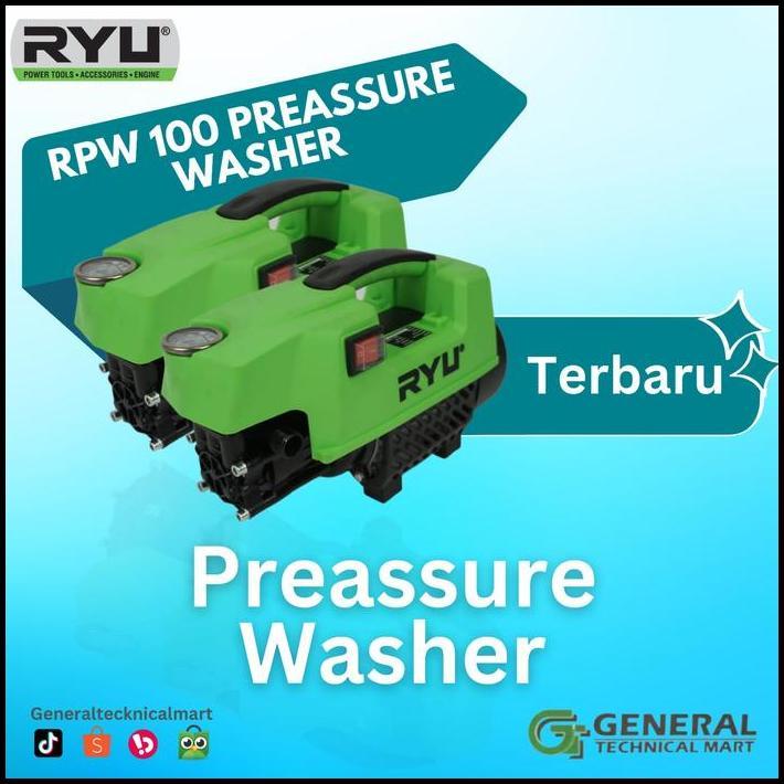 BEST DEAL RYU MESIN CUCI MOBIL MOTOR RPW 100 400 WATT TEKANAN 100 BAR HEMAT LISTRIK DENGAN GARANSI S