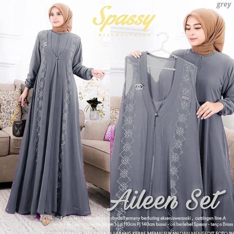 NEW PROMO Gamis Set Outer // AILEEN SET JUMBO