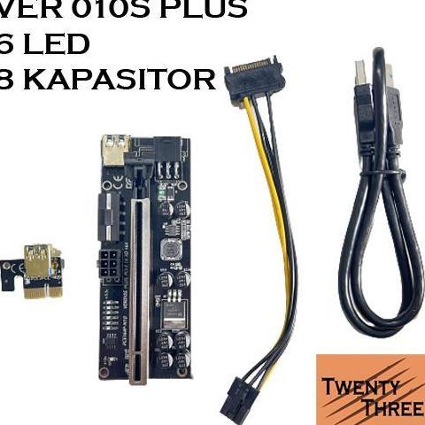 TERMURAH - Riser VER 010S PLUS Mining adapter 1x to 16x bitcoin converter gpu vga