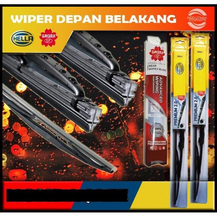 TERLARIS WIPER DEPAN BELAKANG BRIO SATYA HELLA SAKURA 
