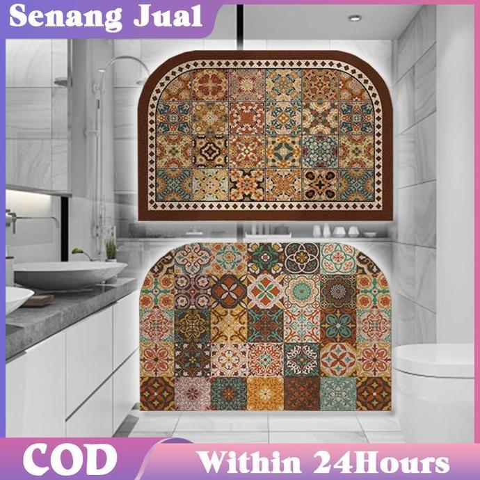 WESELTON Keset Lantai Menyerap Air Estetik Tahan Kotoran Lap Kaki Keset Kaki Nyerap Air