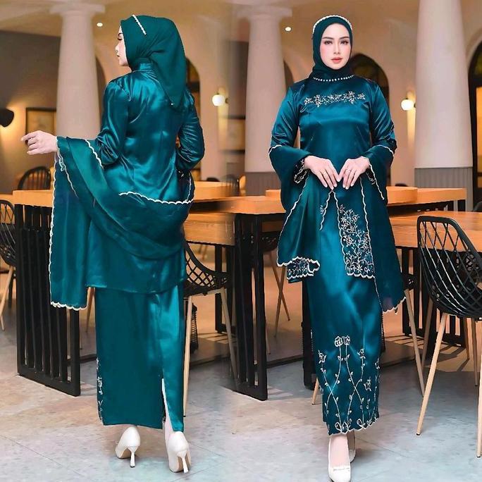 Nikita Set Melayu Bordir(Setelan Baju+Rok+Selendang)