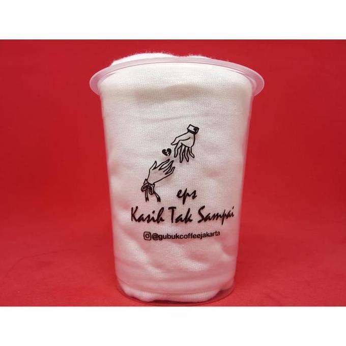 Luna Cup Jasa Sablon Cup PP 14oz 7gram Food Grade Plastik Cetak 2 Sisi 1 Warna Diameter 11cm Tinggi 