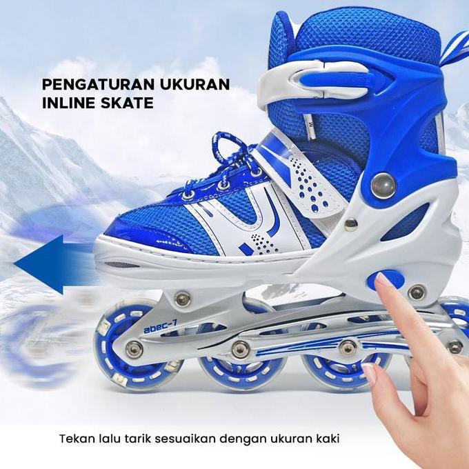 Sepatu Roda Roller Roda PVC LED Inline Skate 3in1 Anak Dewasa Free Tas Dan Kunci Peralatan 003-1000 