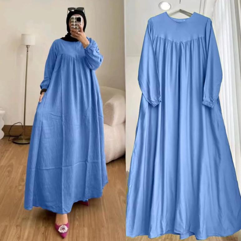 Promo  Gamis Polos Ld 130//140 Gamis Jumbo Semi Abaya Rayon Twill Nagita Jumbo Maxy Halwa Dress Supe