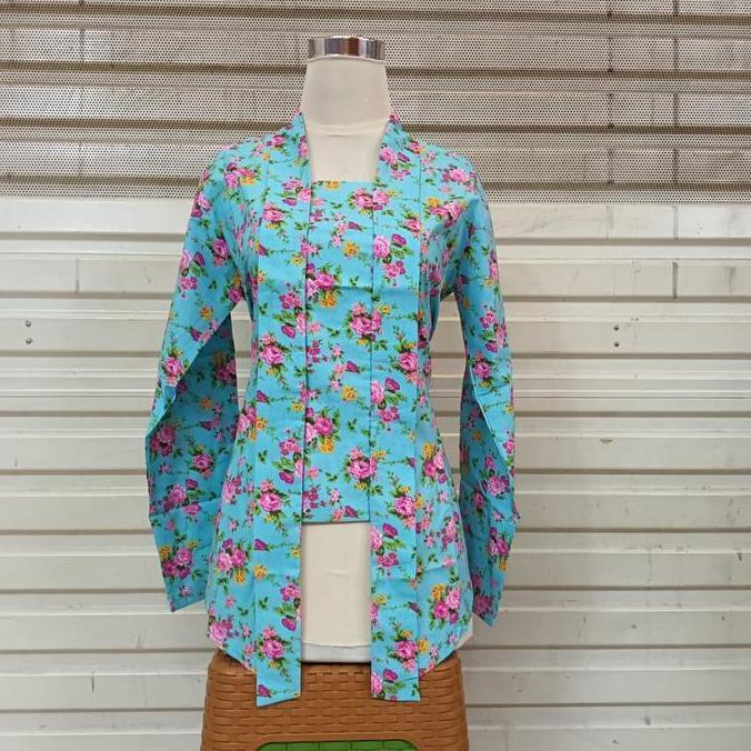 Atasan kebaya kutu baru Premium bahan katun Jepang motif bunga kecil SM