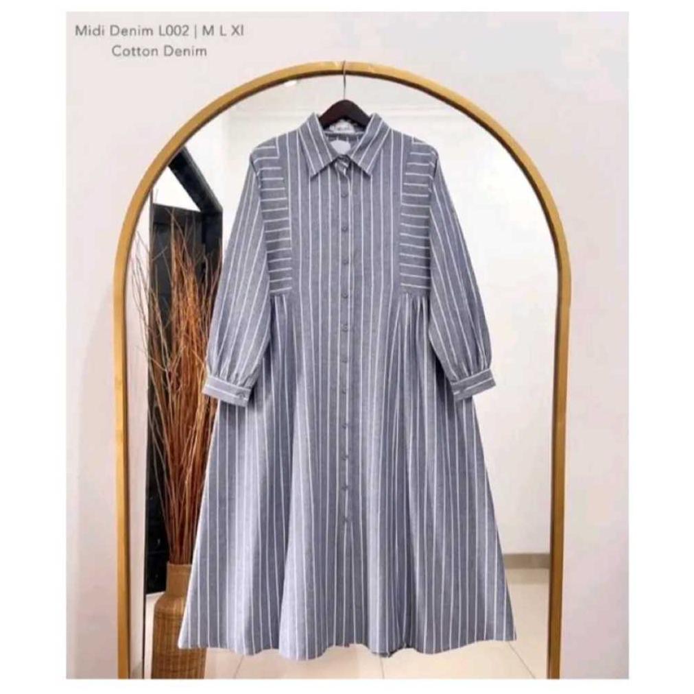 TERLARIS TUNIC WANITA MOTIF GARIS-GARIS / KEMEJA TUNIK WANITA TERBARU / TUNIK DEWASA JUMBO TERLARIS 