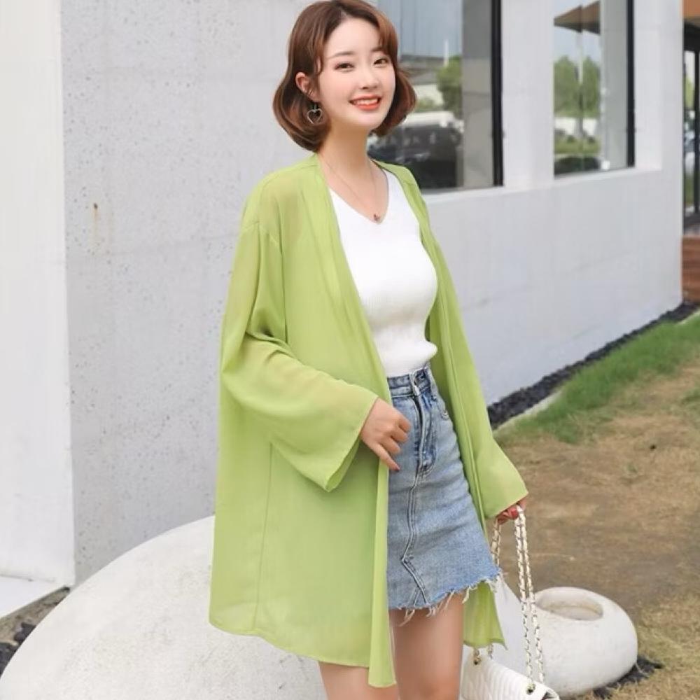 NEW ARRIVAL CARDIGAN PLAIN KOREA LUARAN SIFON TRANSPARAN OUTER POLOS CHIFFON