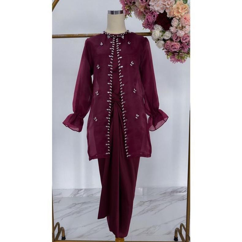 HABISIN STOK (ADA JUMBO!) ONESET JEMMA ORGANZA PREMIUM OUTFIT KONDANGAN SETELAN ROK LILIT | SETELAN 