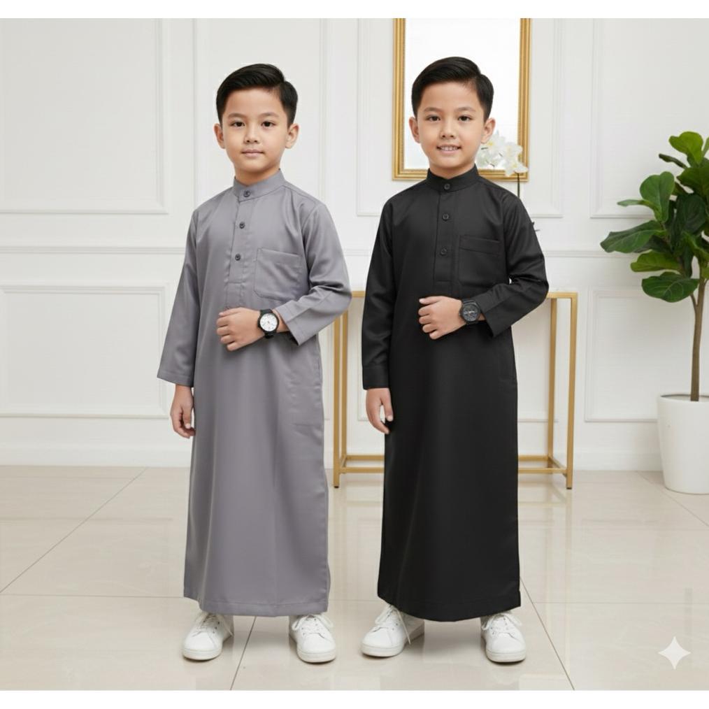 Grade Ori Jubah Gamis Toyobo Anak Laki Laki -Baju Koko Muslim Anak Laki Laki 1-14 Tahun