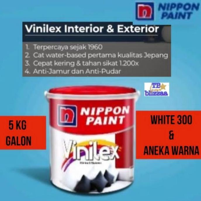 CUCI GUDANG - Cat Tembok Vinilex 5kg White 300 White 300SS Putih Vinilex Black Hitam Aneka Warna Gal