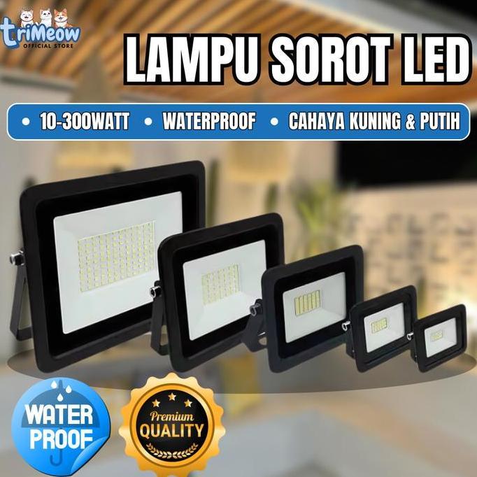 Lampu Led Sorot Outdoor 10W-300W Cahaya Kuning Putih Minimalis Tahan Cuaca Ip66 Hemat Energi Smd Hig