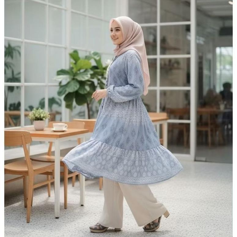 CUMA HARI INI Liliarda Kamila Tunik ceruty Tunik Korean Tunik susun mayung Tunik Ceruty Susun Kekini