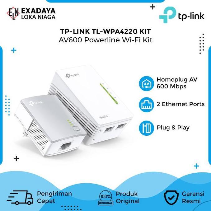 TERBARU|TERMURAH|BARU|PREMIUM|ORIGINAL|GARANSI|DISKON|PROMO TP-LINK TL-WPA4220 AV600 POWERWI-FI KIT