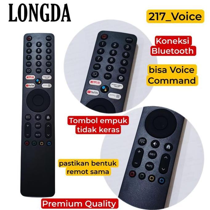 TERBARU - LONGDA 217 Voice Remote Pengganti untuk Smart TV Android Xiaomi
