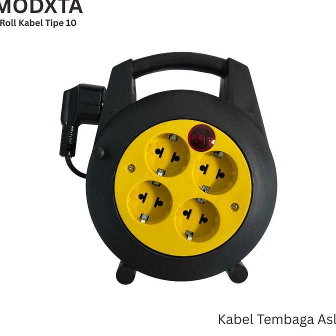Trikup- Modxta Roll Kabel Tipe 10 Kabel Roll Panjang Kabel 6 Meter Lampu Indikator / Stop Kontak Plu