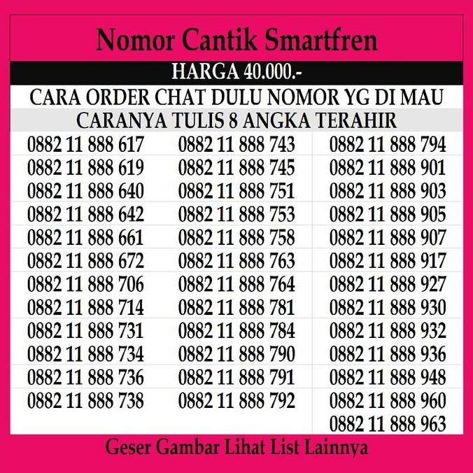 Nomor Cantik Smartfren 4G LTE 11 Dan 12 Digit Kartu Perdana Prabayar