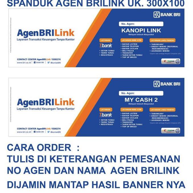 DEAL TERBAIK - Spanduk Agen BRILINK ukuran 300x100 cm