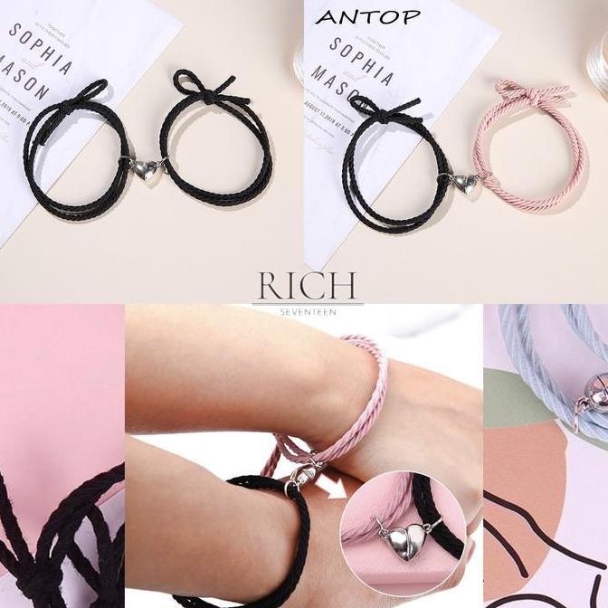 Warhan_pik - Gelang Couple Pria Wanita Bezzania Karet Couple Magnet Love Sahabat
