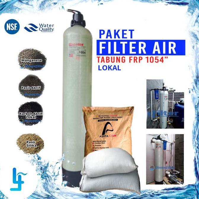 Waterwagen- Paket Tabung Filter Air Frp 1054'' Plus Isi Media