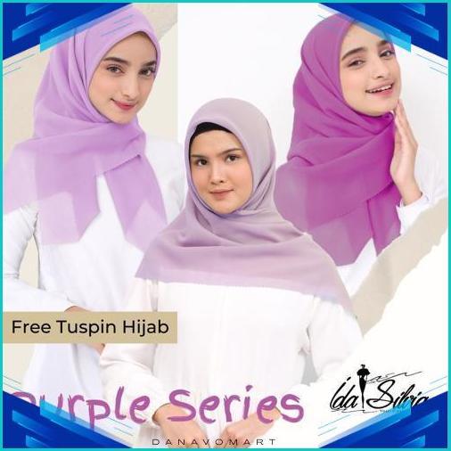Purple Series / Lilac / Jilbab Segiempat Kerudung Segi Empat Lasercut Dan Jahit Tepi Hijab Square Pr