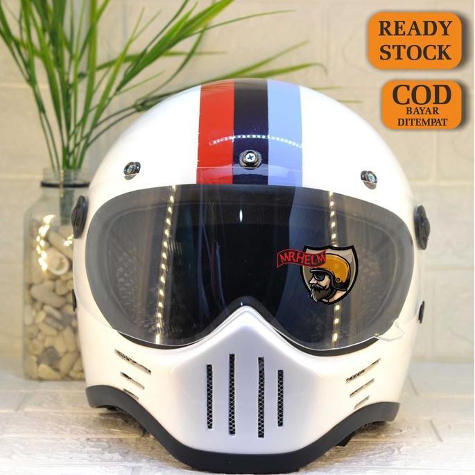 HELM CUSTOM RETRO CAKIL M30 BMW LIST CHROME WITH VISOR ( MR HELM )