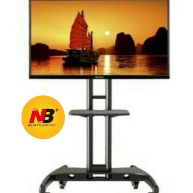 Youii- Nb Ava 150032-70 Bracket Tv Standing 32-75 Inc Hitam Dual Poles Vesa 200X200-600X400 Adjustab