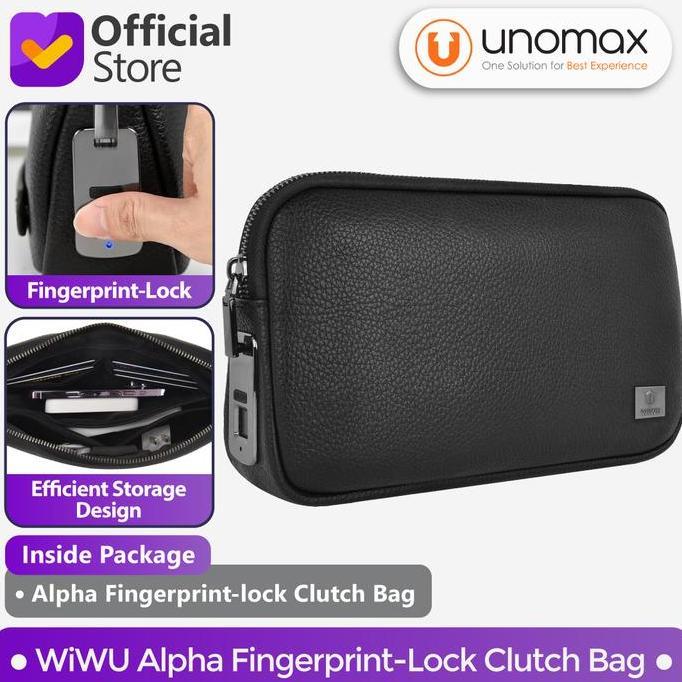 Papipuk- Clutch Bag Wiwu Alpha Fingerprint Lock Anti-Theft Accessories Gadget Storage Organizer