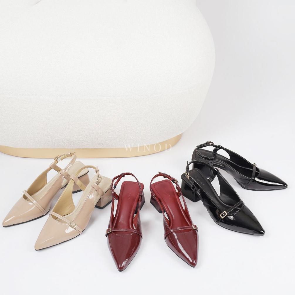 OFFICIAL WINOD Isla Mules Sepatu Wanita Kerja Heels 5 cm Kondangan Wisuda