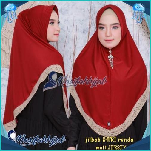 Nasifah Hijab2 - Jilbab Sari Renda / Jilbab Instan Renda Bahan Jersey