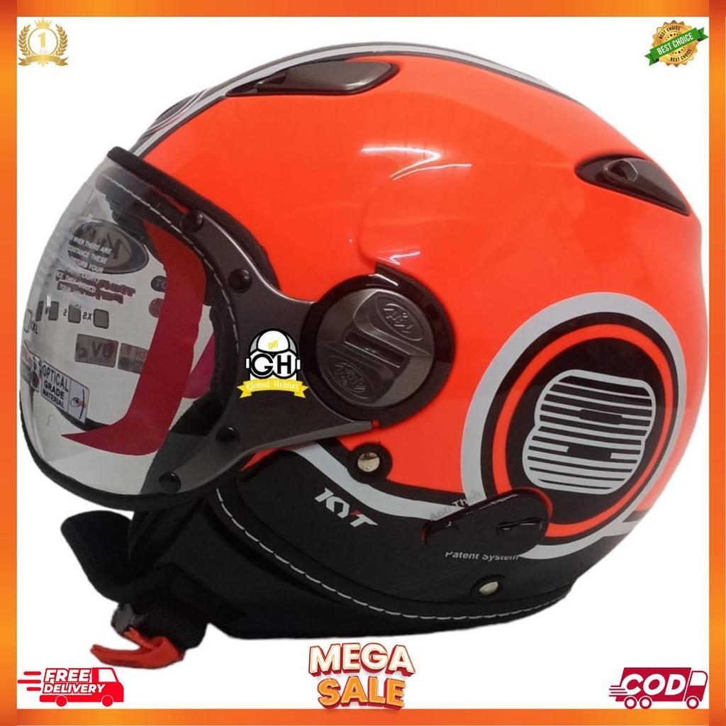 Kyt Helm Elsico Super Flo #1 Red Fluo Black Single Visor [H2]