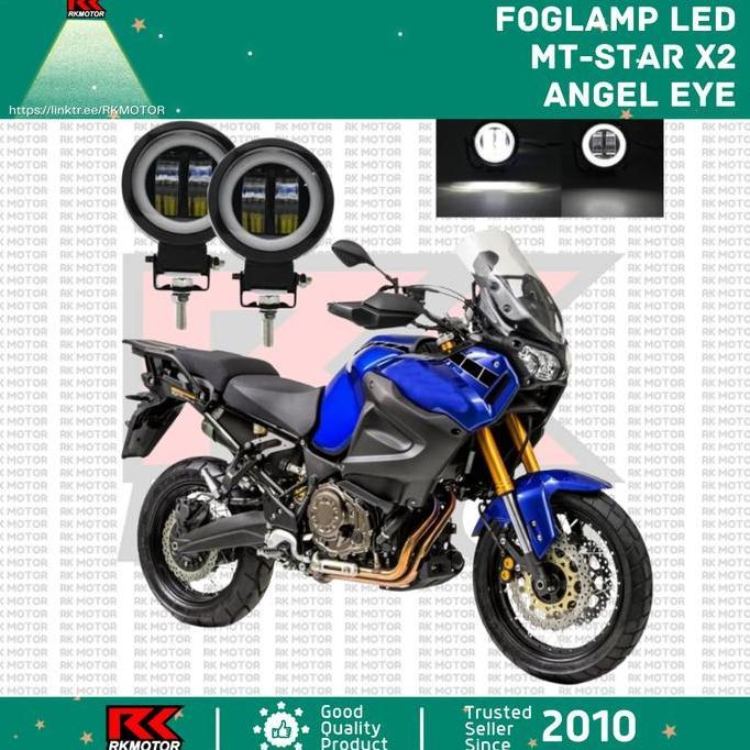 Foglamp Led Lampu Tembak X2 Bulat 20 Watt Angel Eye Mobil Motor