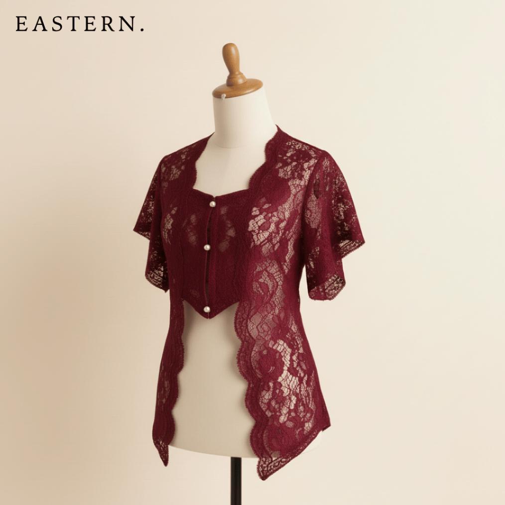 TERLARIS Outer Kebaya Hagia Brukat Kutubaru Modern | Atasan + Rok Lilit Wisuda Setelan Kondangan Sim