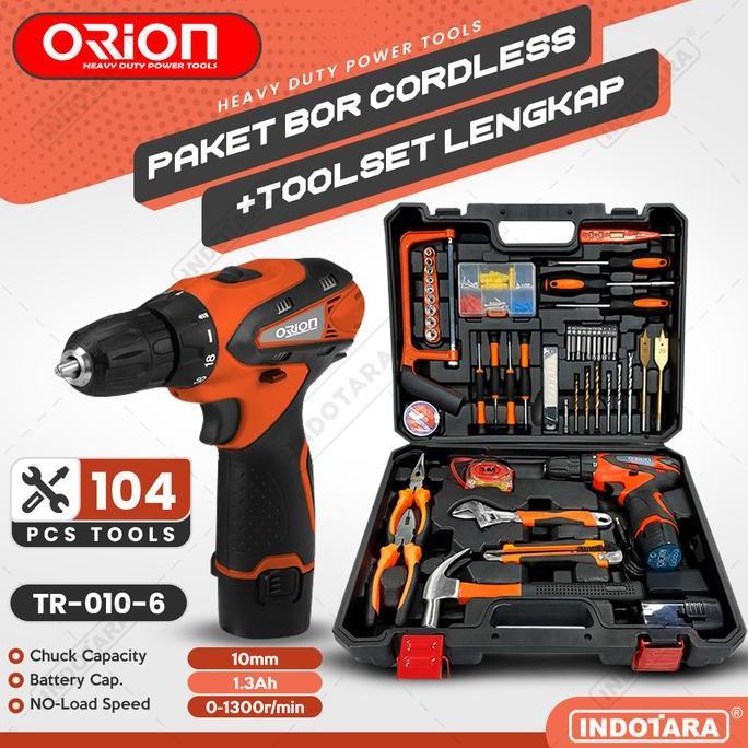 Hand Toolset / Tool Kit Set /Toolbox Cordless Drill Set Orion TR-010-6