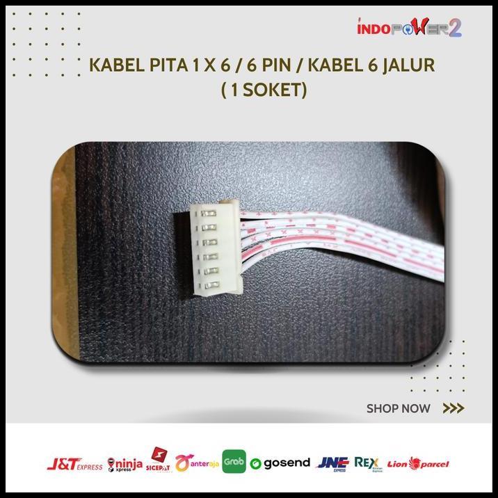 TERLARIS KABEL PITA 1 X 6 / 6 PIN / KABEL 6 JALUR ( 1 SOKET) 